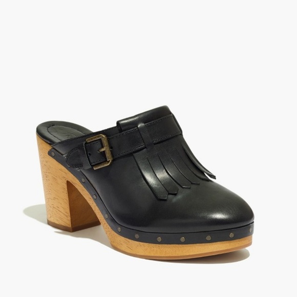 Madewell Fringed Leather Clog - Picture 1 of 6